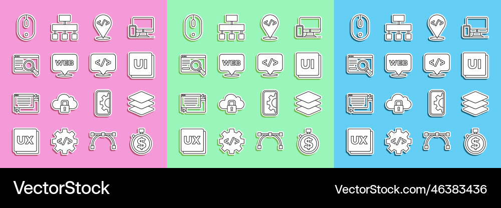 Set line time is money layers ui or ux design Set line time is money layers ui or ux design vector image