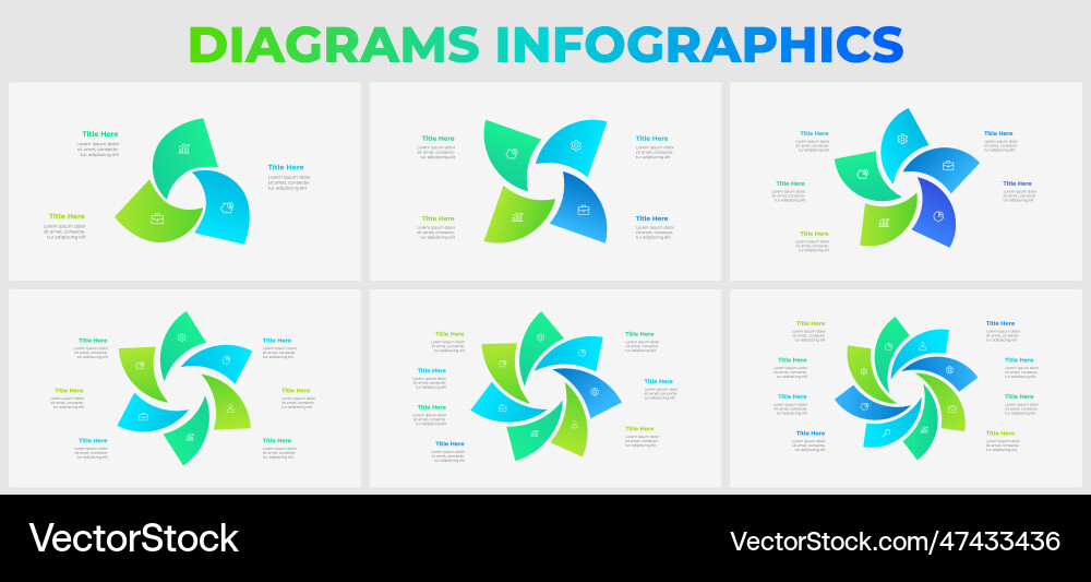 Set of infographic presentation slides abstract Set of infographic presentation slides abstract vector image