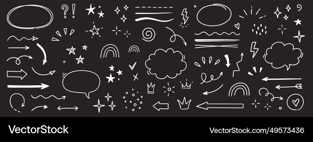 Sketch line arrow element star heart shape Sketch line arrow element star heart shape vector image