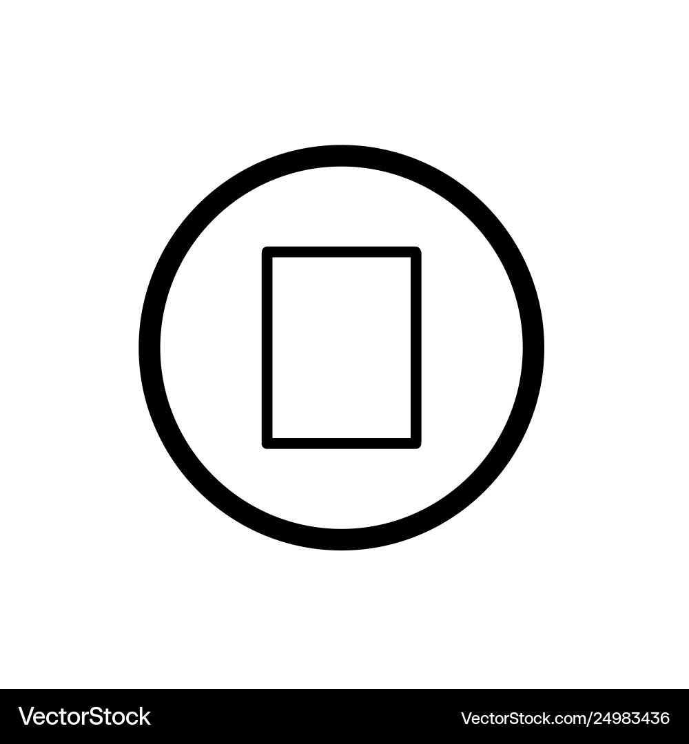 Stop button icon in linear style isolated vector image