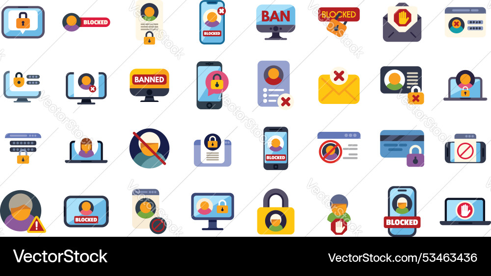 This set of icons shows different ways a user This set of icons shows different ways a user vector image