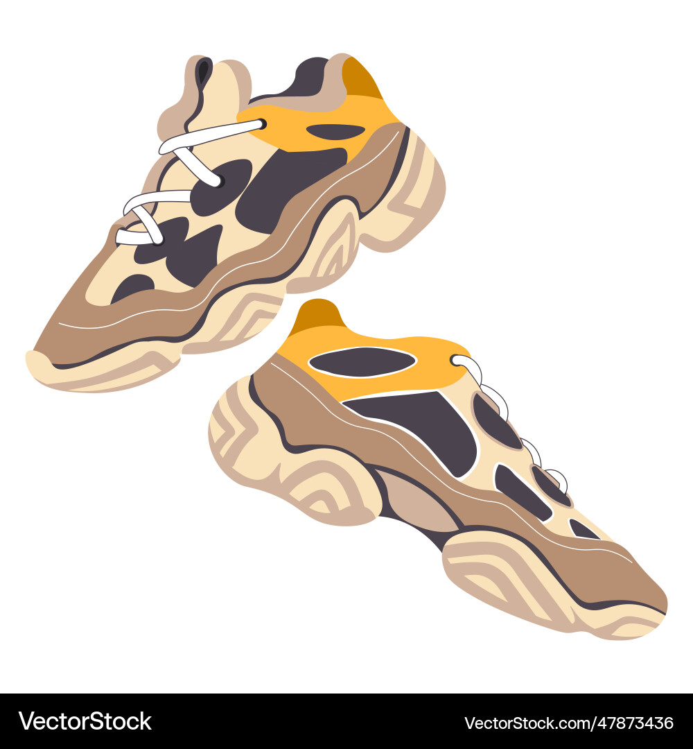 Trendy paar Schuhe hässliche Turnschuhe Mode Kleidung Trendy paar Schuhe hässliche Turnschuhe Mode Kleidung vektorbild