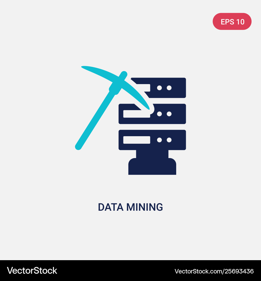 Two color data mining icon from artificial Two color data mining icon from artificial vector image