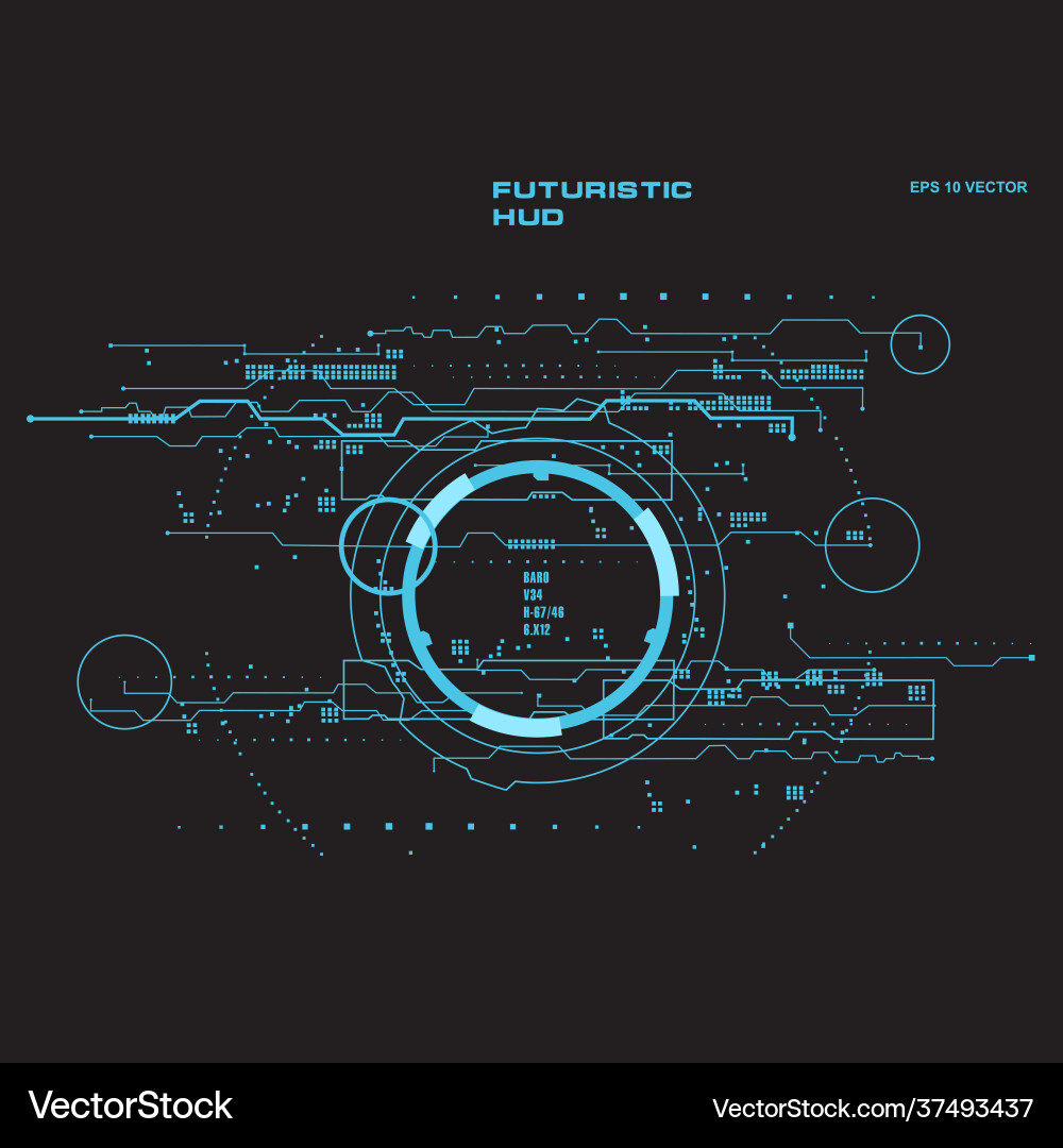 Background with futuristic user interface design Vector Image
