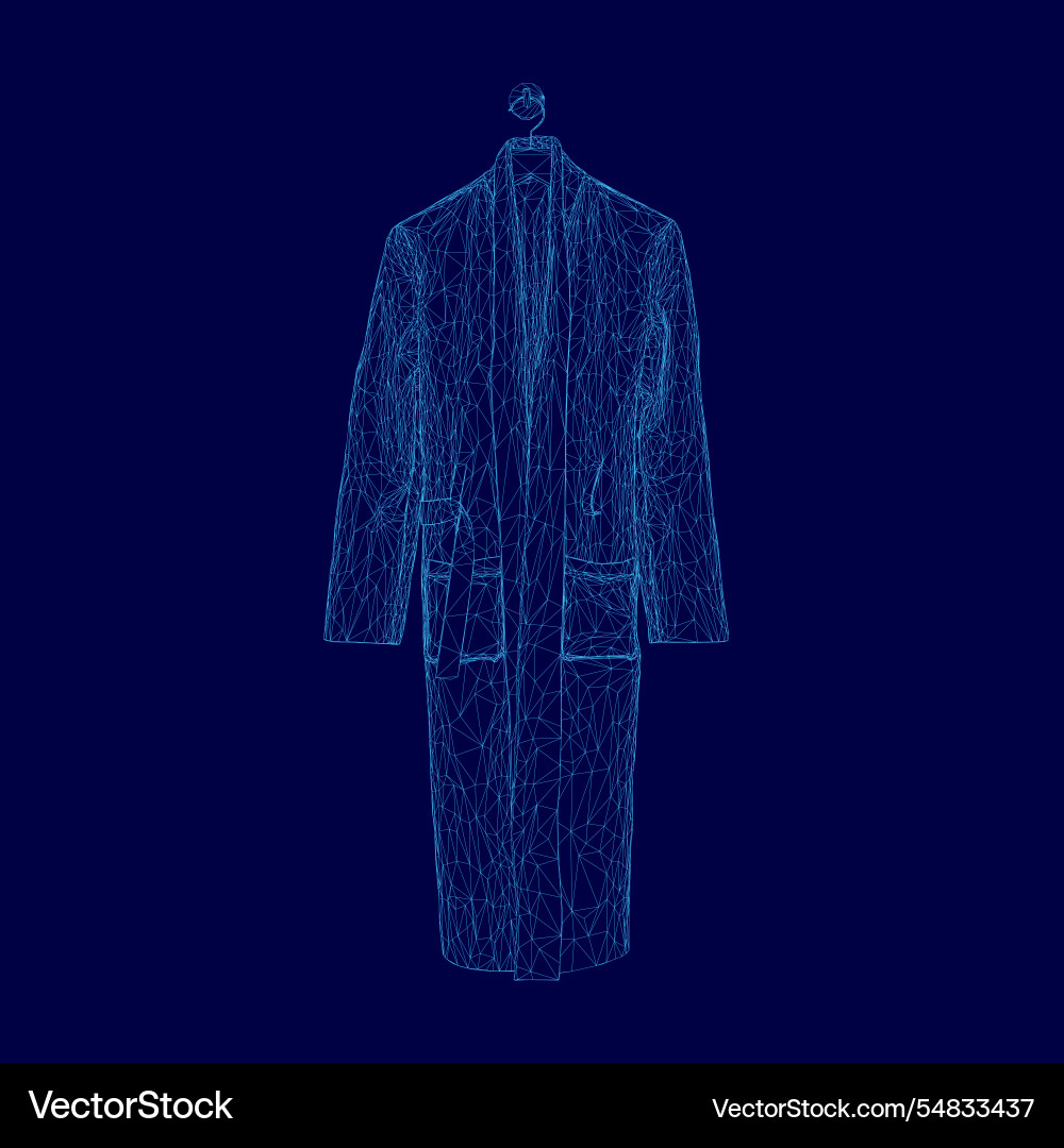Blue jacket wireframe the is hanging Blue jacket wireframe the is hanging vector image
