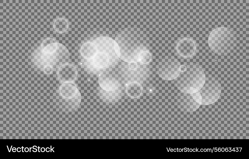 Bokeh circles on transparent background Bokeh circles on transparent background vector image