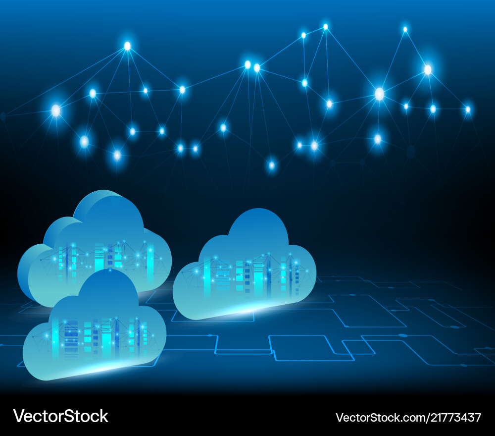 Cloud computing business transaction data storage Cloud computing business transaction data storage vector image