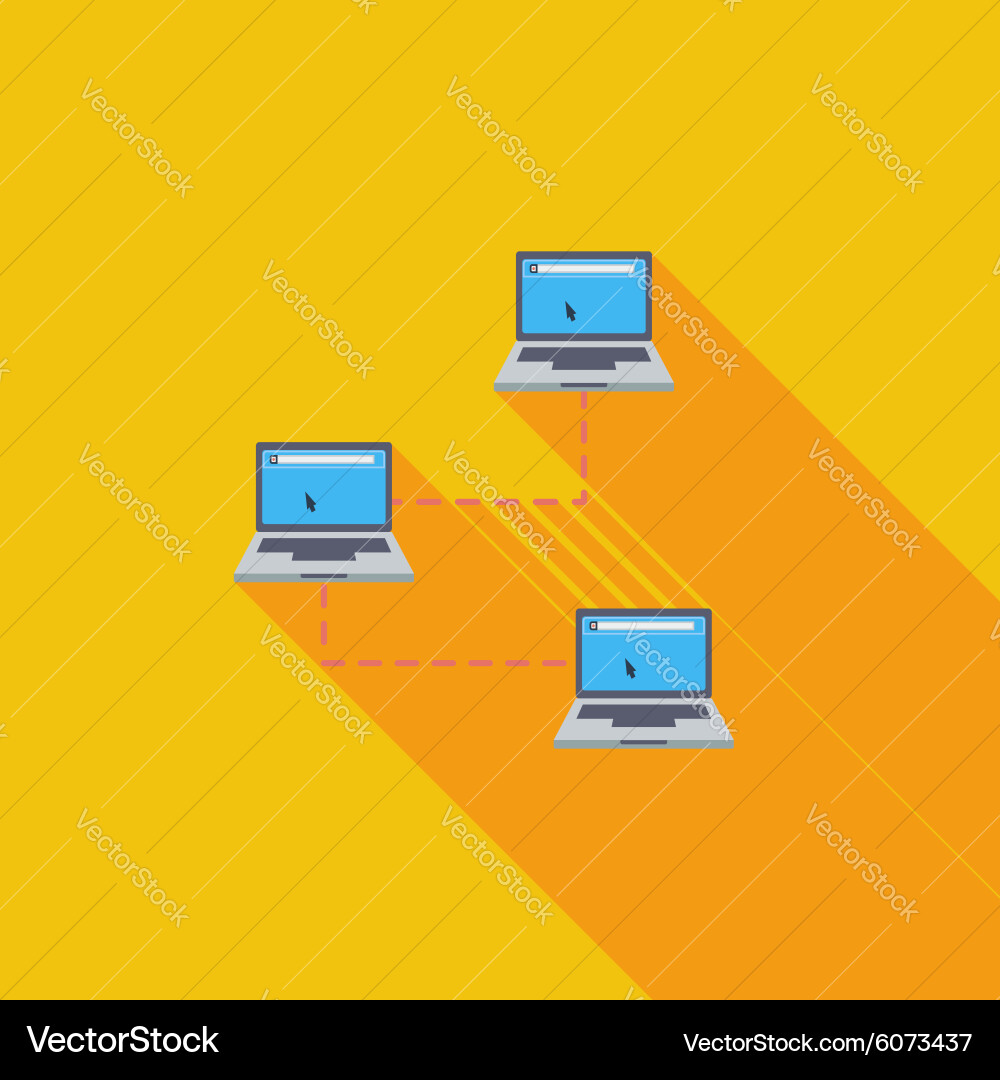 Computer network single icon vector image