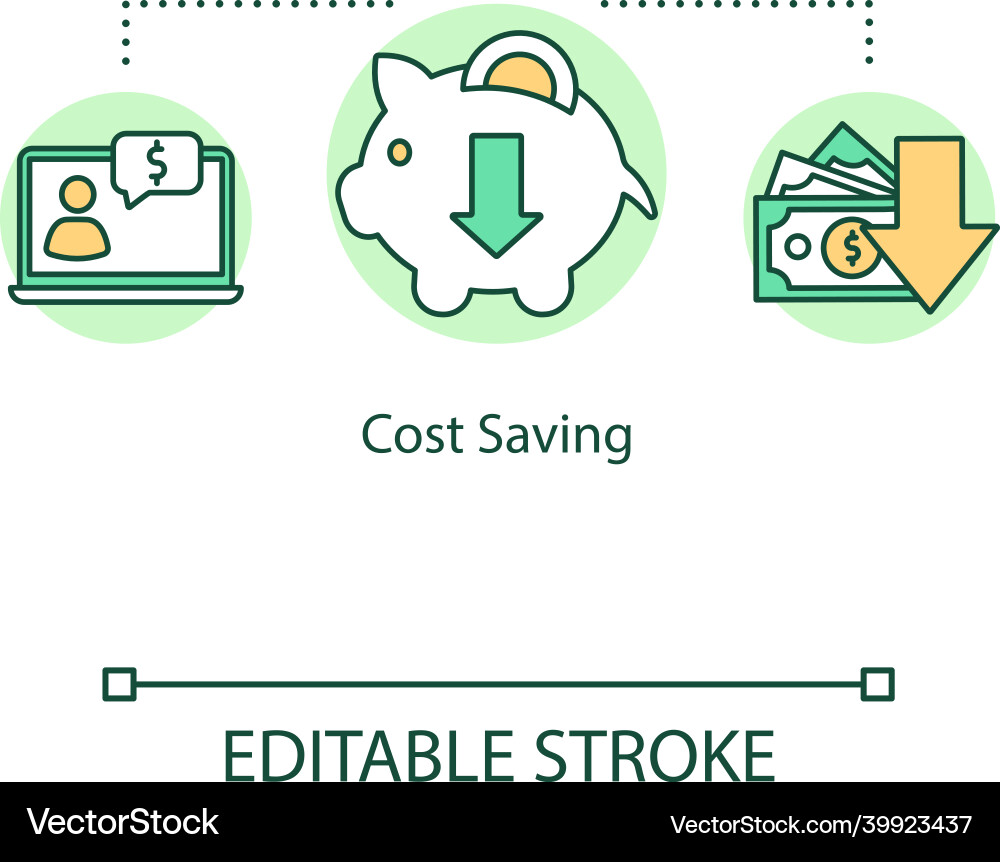 Cost saving concept icon reducing expenses Cost saving concept icon reducing expenses vector image