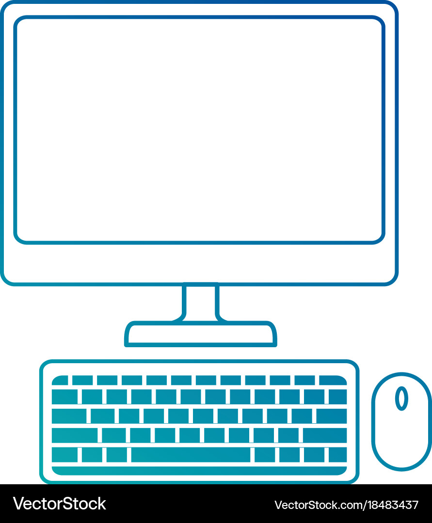 Desktop computer isolated icon Vector Image
