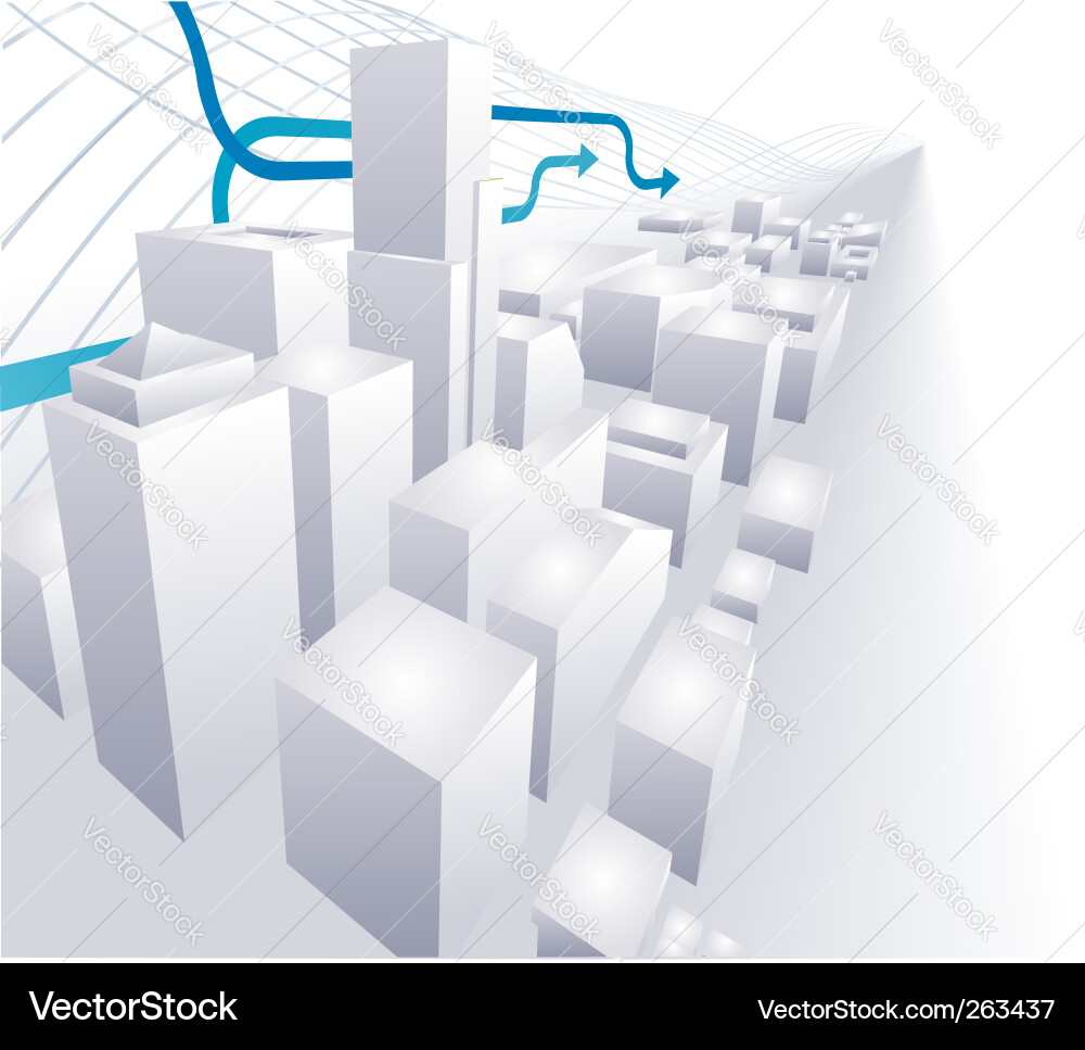 Dynamic 3D Cityscape Background Vector Image