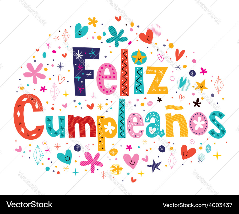 Feliz Cumpleaños - Birthday Celebration Vector Image