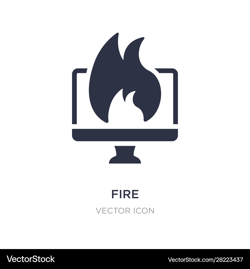 Fire icon on white background simple element from Vector Image