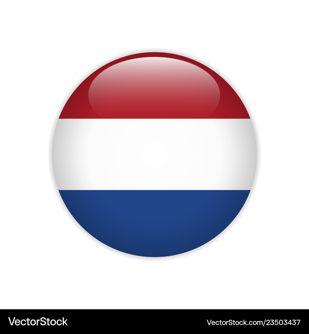 Niederlande Flagge auf Knopf Niederlande Flagge auf Knopf vektorbild
