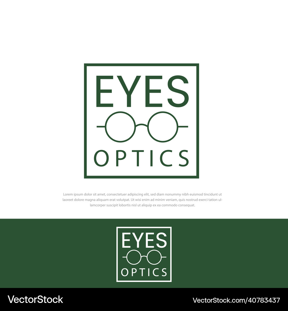 Optisches Linsenlogo Vintage Design Gläser Optisches Linsenlogo Vintage Design Gläser vektorbild