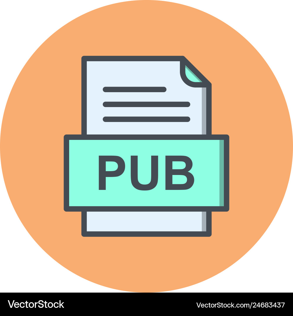 Pub file document icon Vector Image