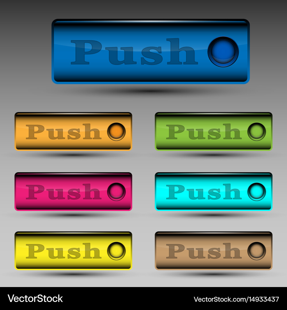 Push button template Vector Image