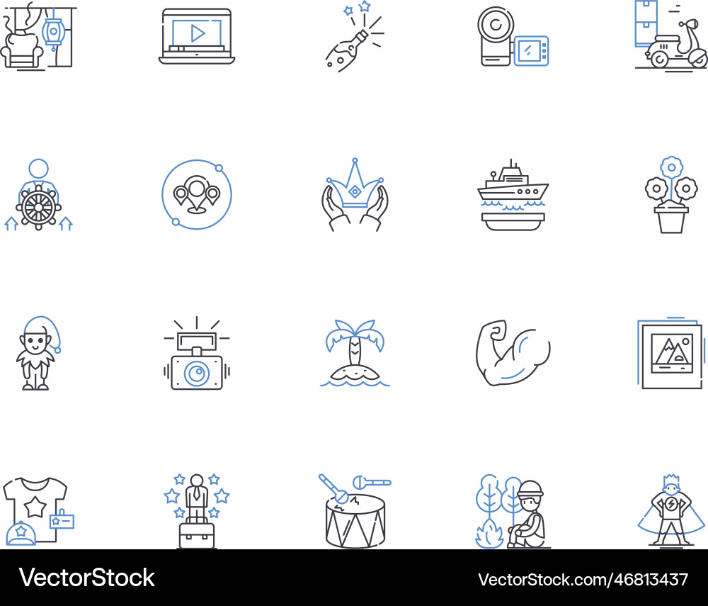Self-expression line icons collection Self-expression line icons collection vector image