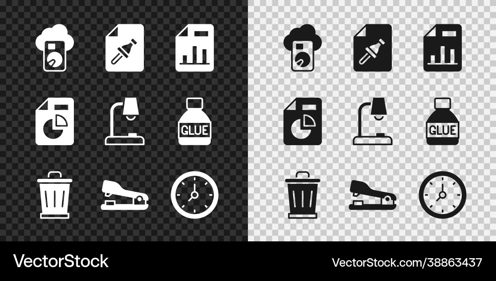 Set cloud database note paper with push button Set cloud database note paper with push button vector image