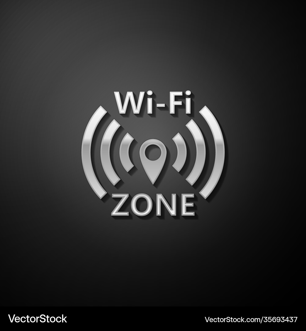 Silber Wi-Fi Wireless Internet-Netzwerk Symbol Symbol Vektorbild