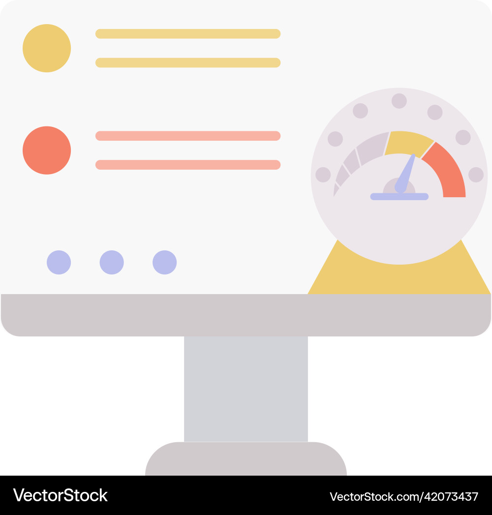 Speedometer dial icon on computer screen Vector Image