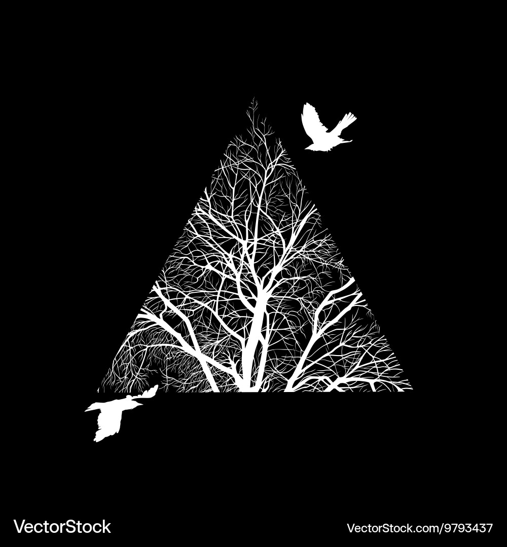 Tree trimmed in a triangle vector image
