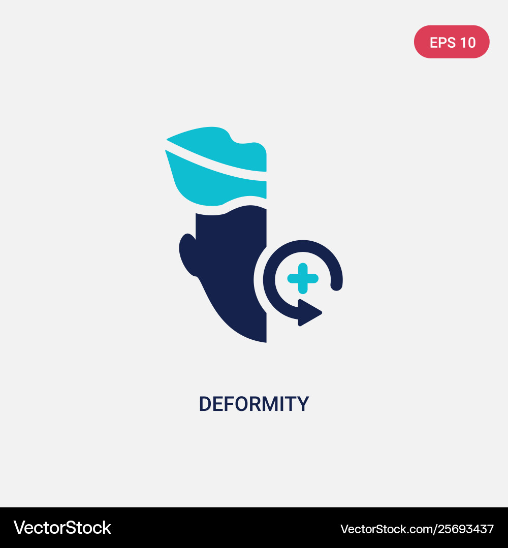 Two color deformity icon from artificial Vector Image