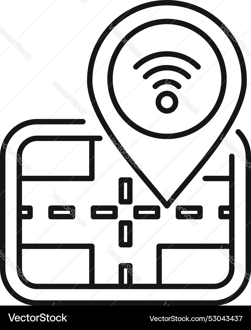 Wifi location pin showing public network vector image