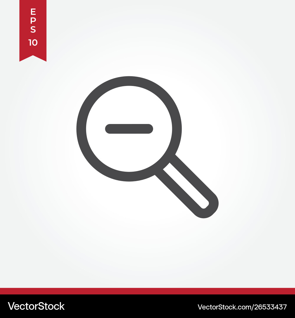 Zoom out icon in modern style for web site Zoom out icon in modern style for web site vector image