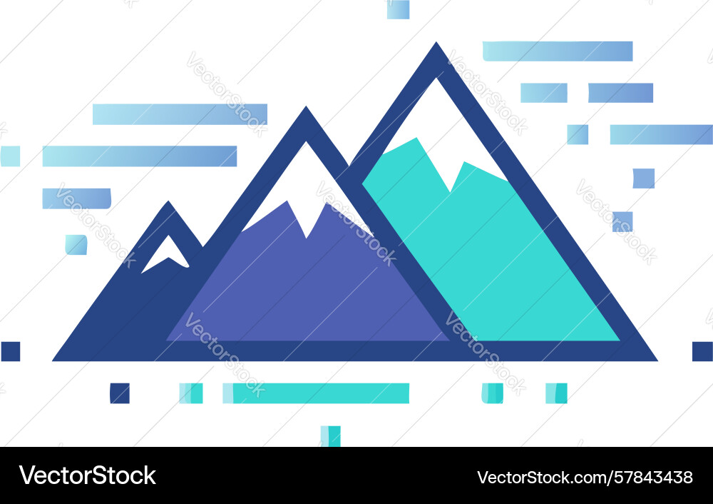 Abstract mountain with geometric dot patterns Vector Image