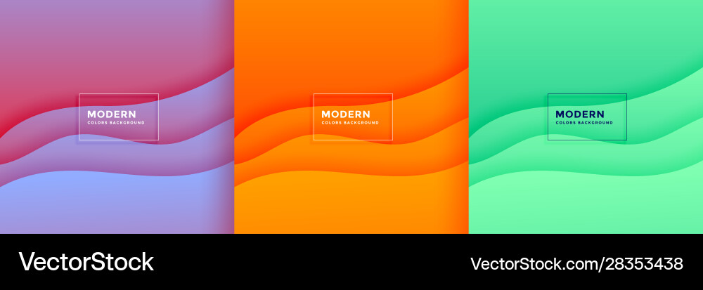 Abstract Wave Papercut Background Set vector image