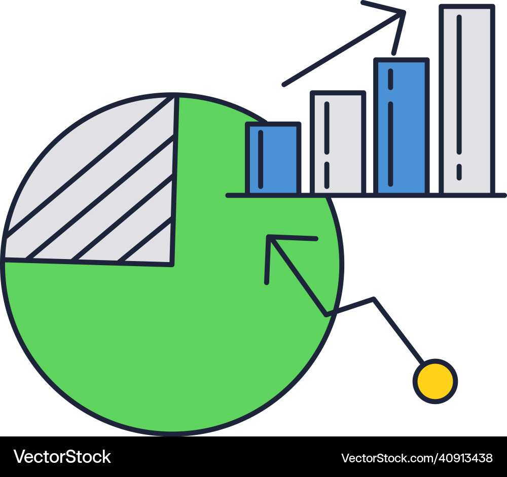 Analytic digital business finance data graph chart vector image
