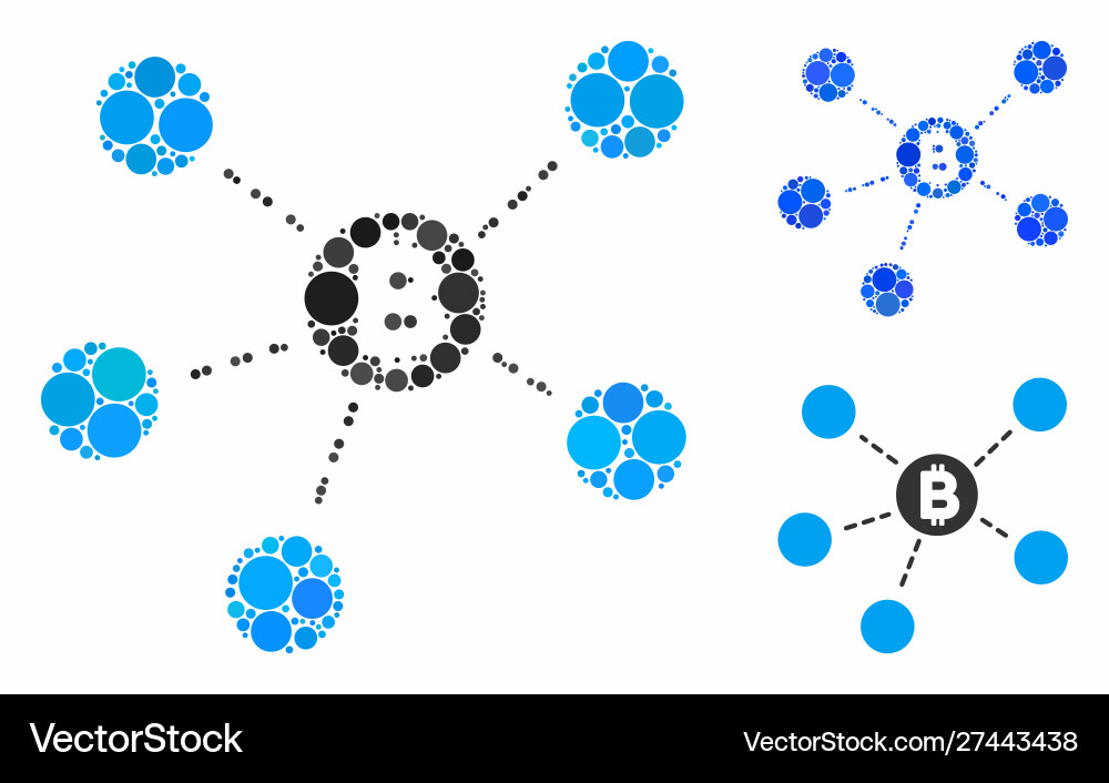 Bitcoin net structure composition icon spheric vector image