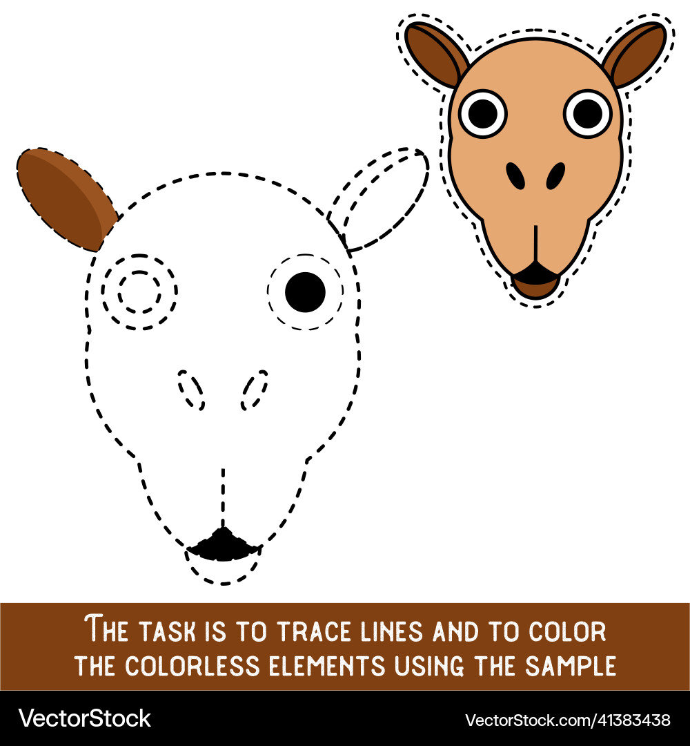 Color camel face restore dashed lines Vector Image
