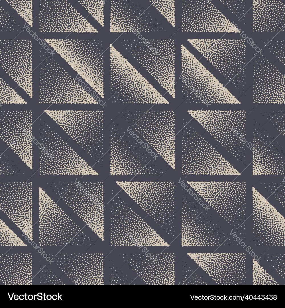 Dotwork triangle seamless pattern geometric Vector Image