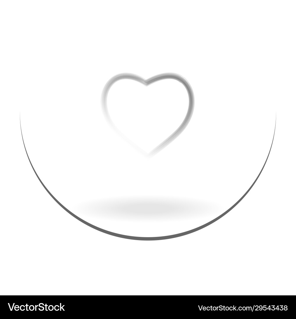 Grunge fading heart with a shadow on button Vector Image