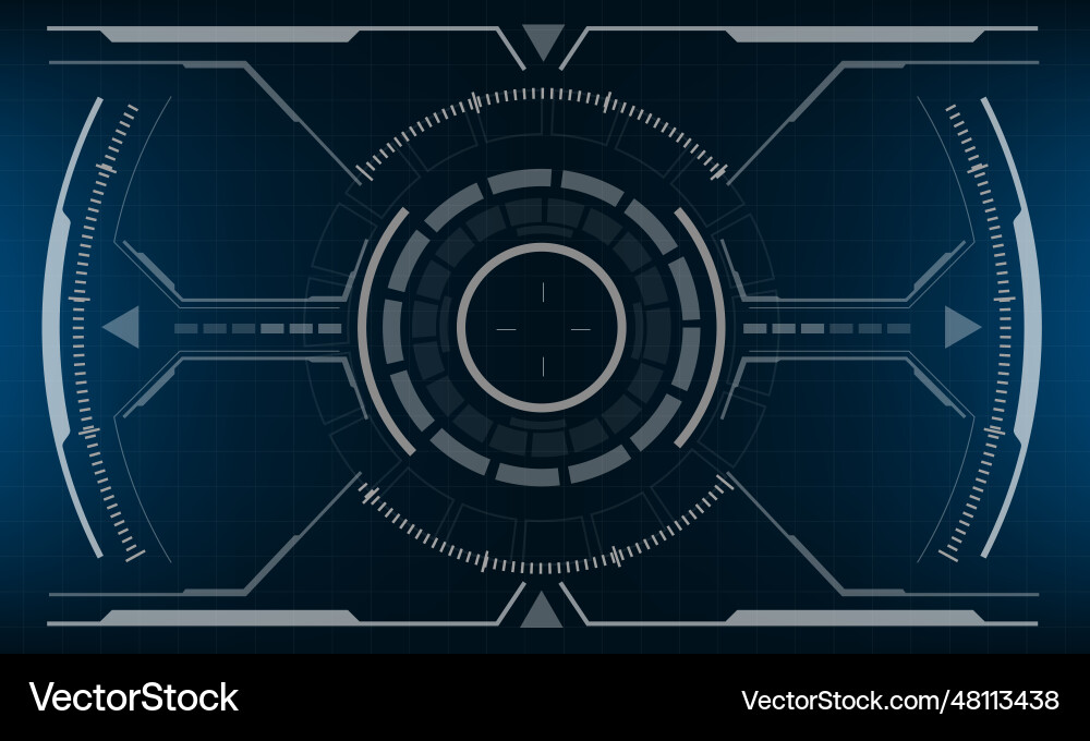 Hud sci-fi interface screen view blue design Hud sci-fi interface screen view blue design vector image