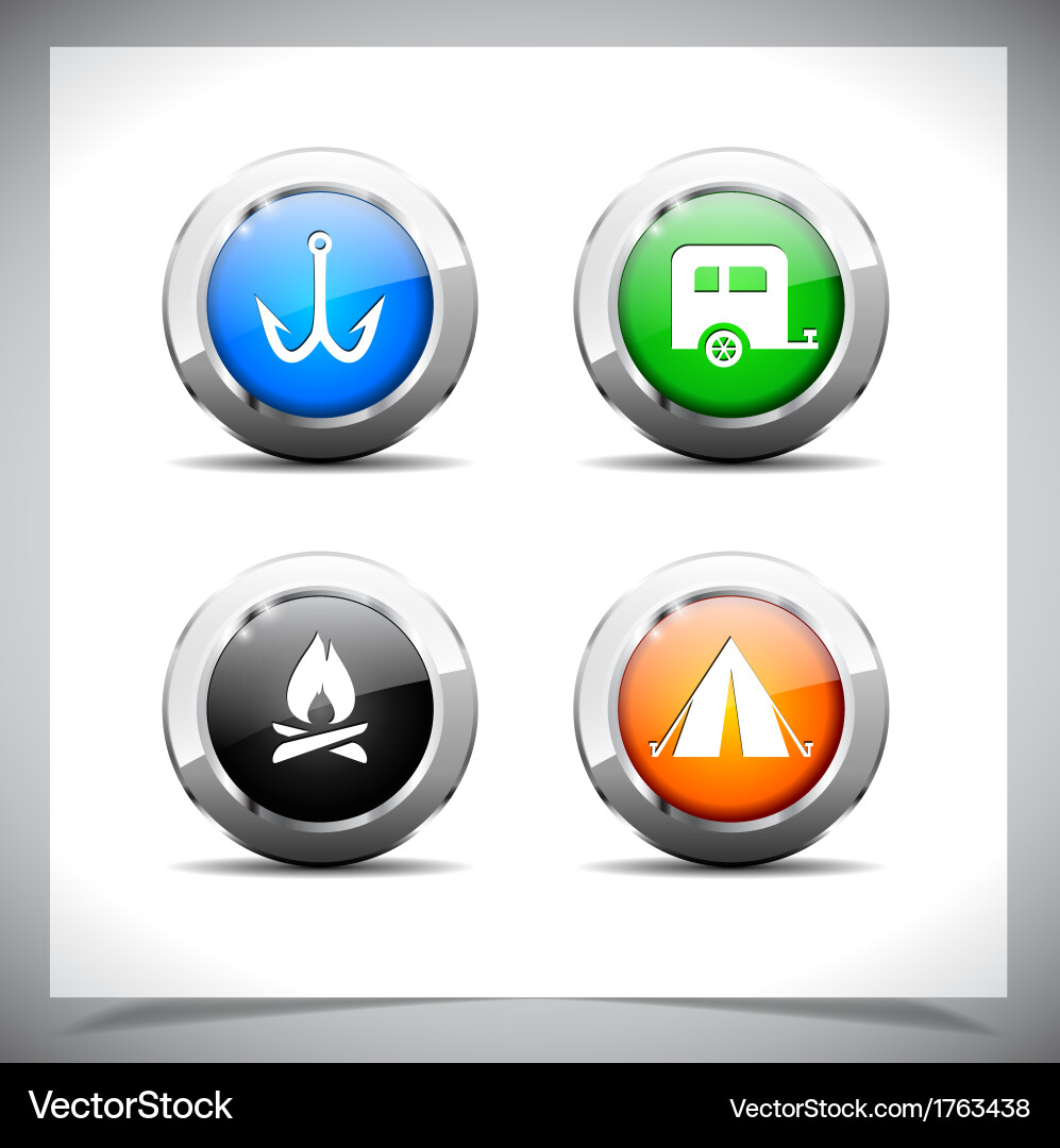 Metal web buttons eps10 Vector Image