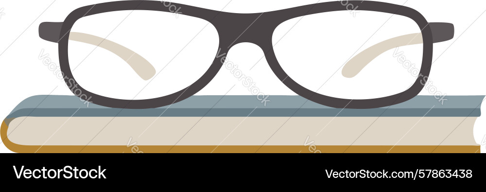 Reading glasses on book design generative ai Vector Image