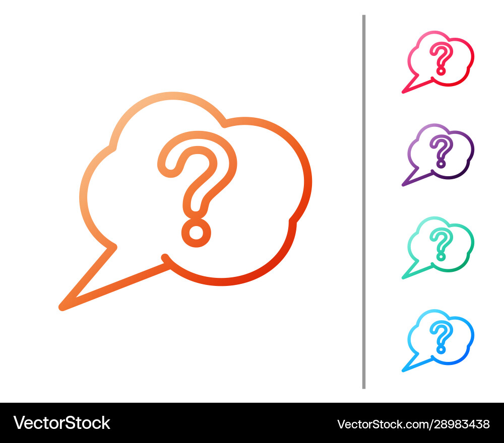 Red line speech bubble and question icon isolated Red line speech bubble and question icon isolated vector image