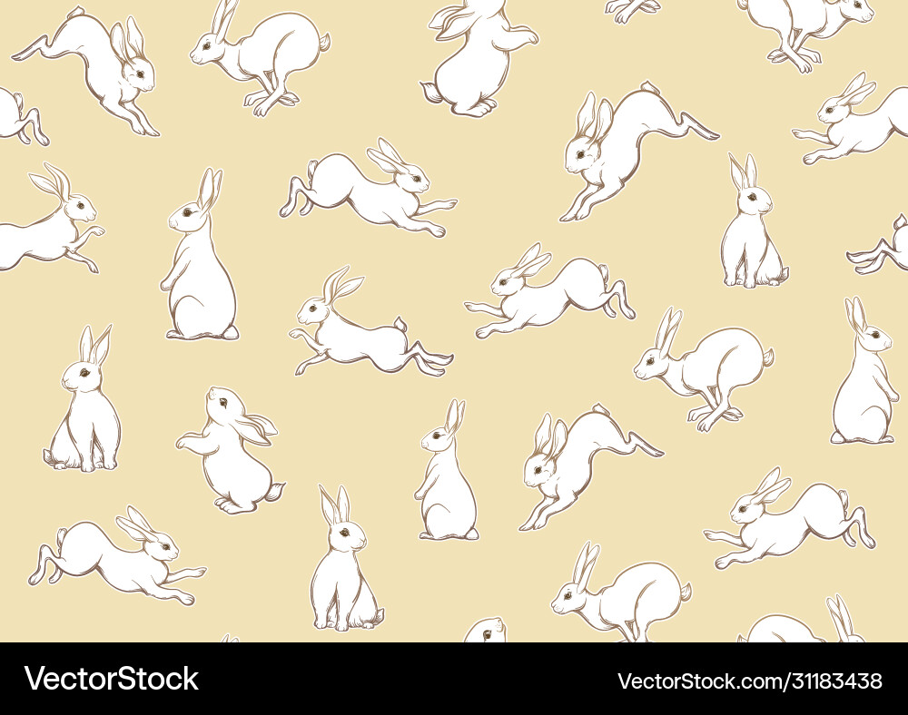 Seamless pattern background with cute rabbits Seamless pattern background with cute rabbits vector image