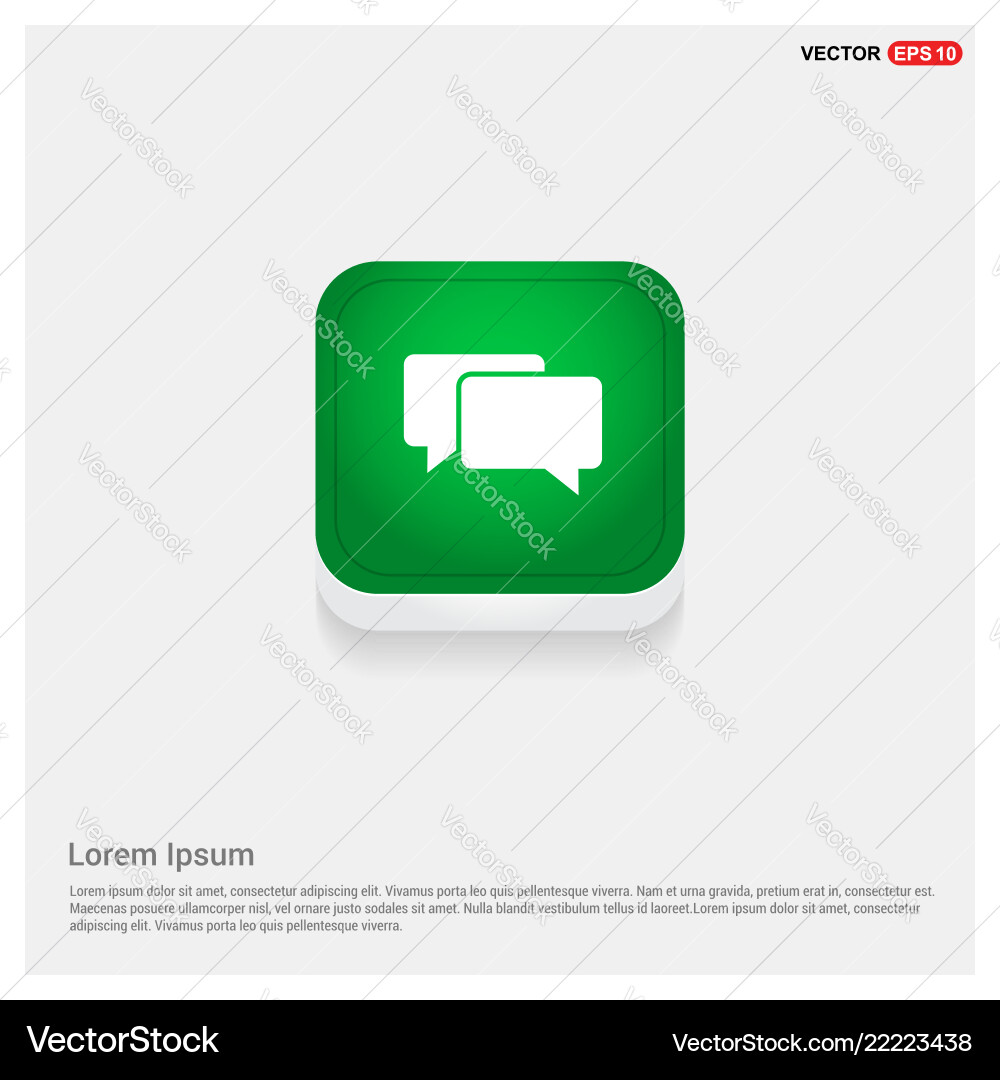 Speech bubbles icon green web button vector image