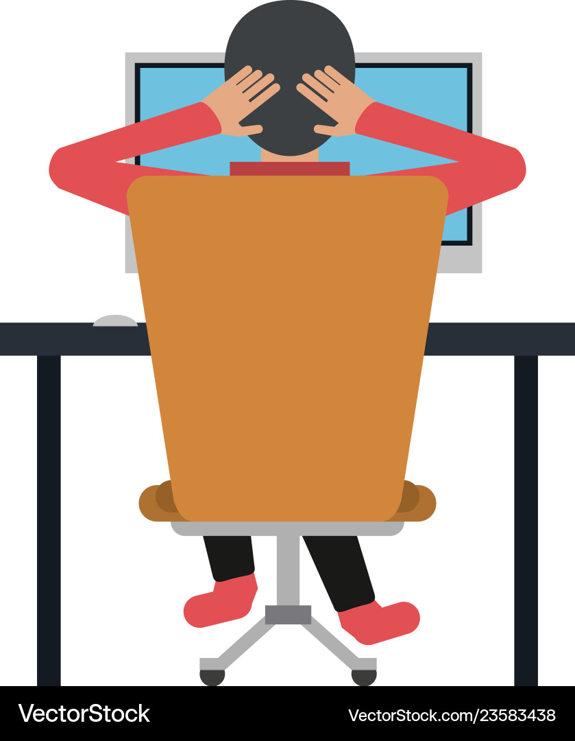 Student with computer Student with computer vector image