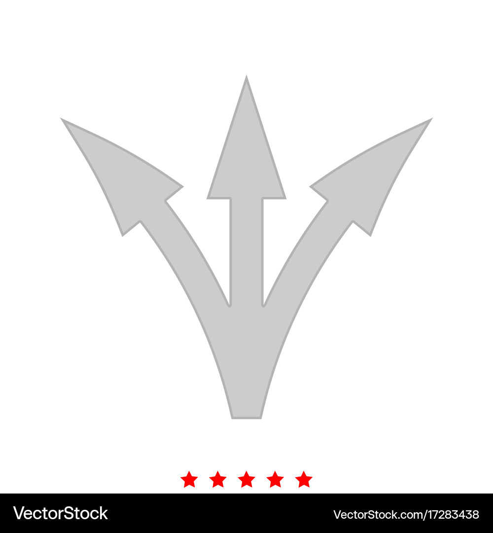 Three way direction arrow it is icon Vector Image