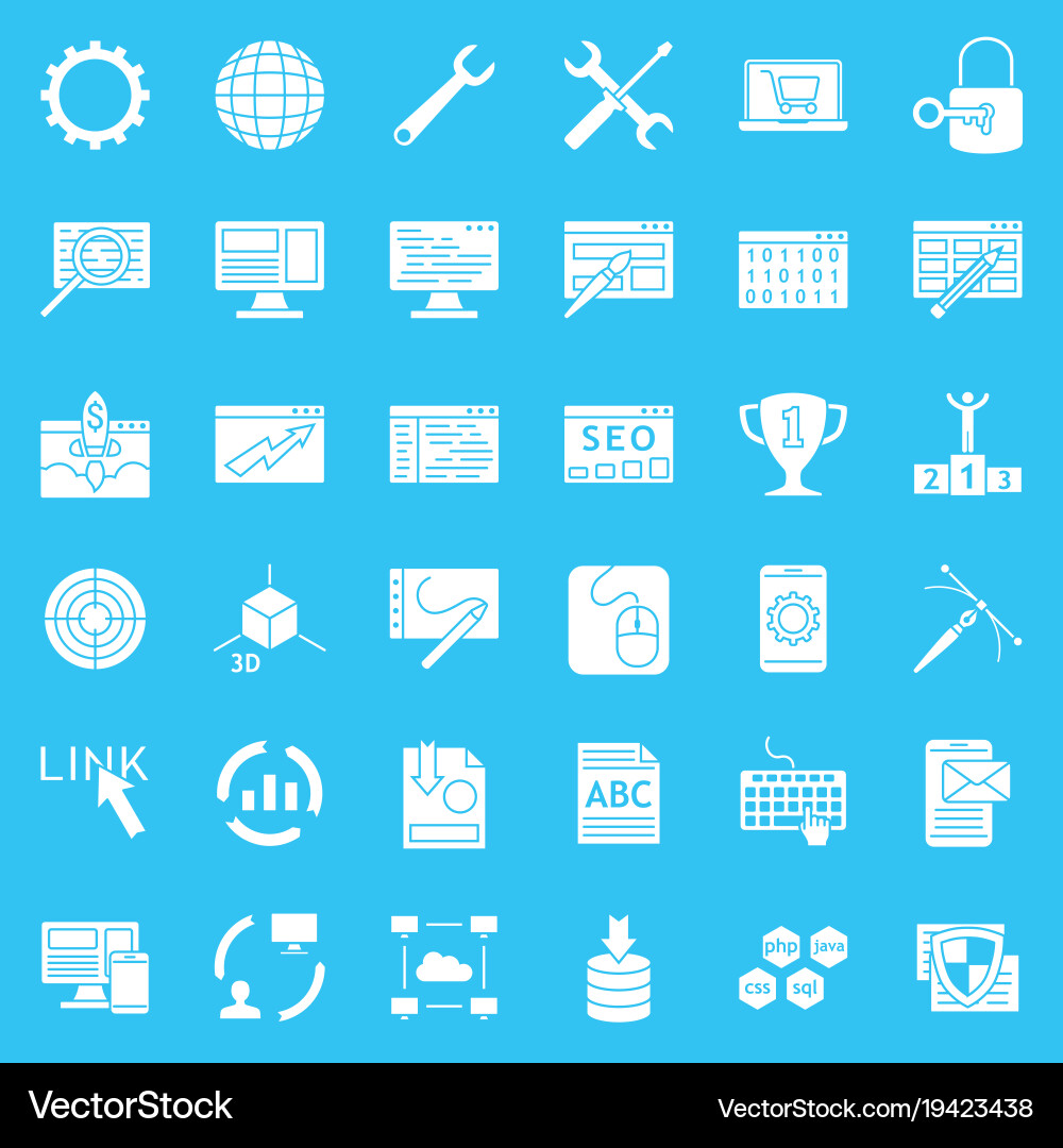 Web Development Icon Set vector image