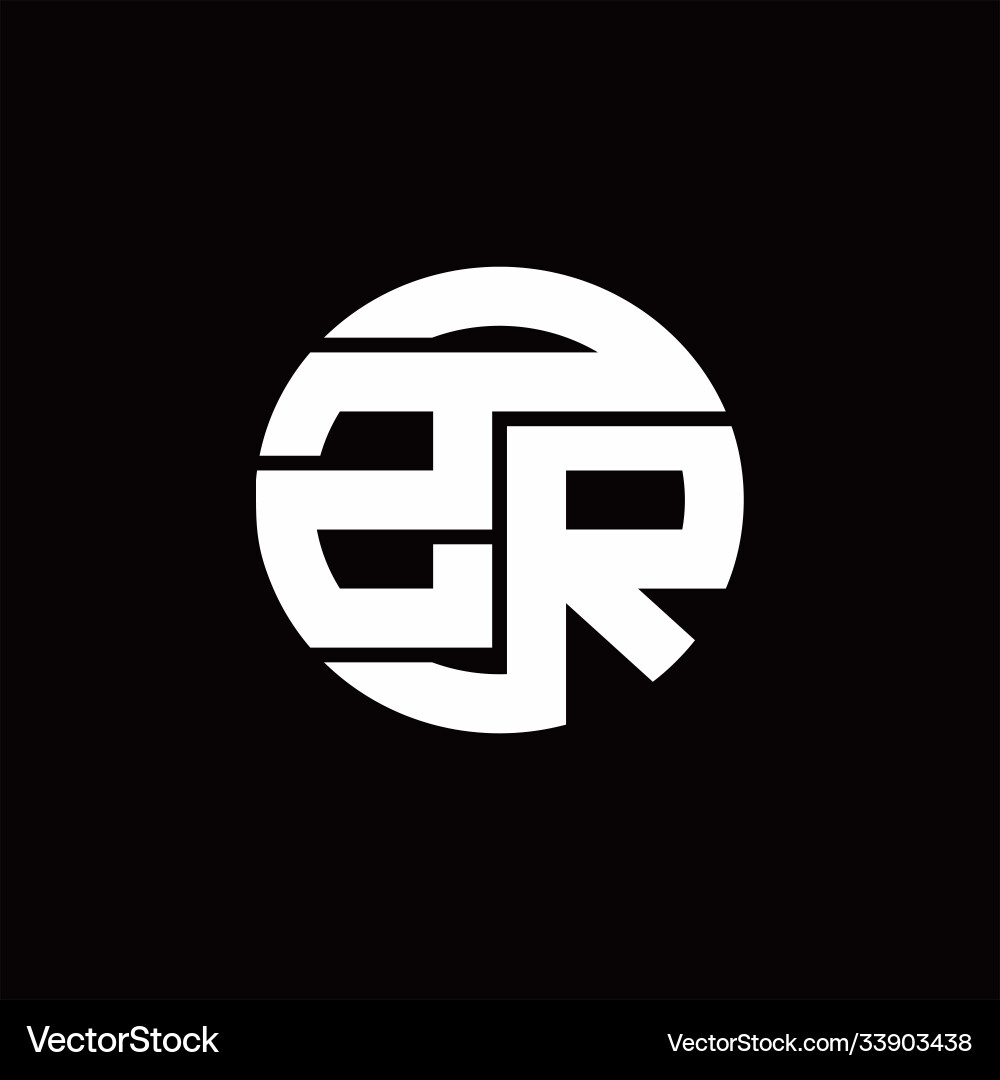 Zr logo monogram with rounded line swipe design Vector Image