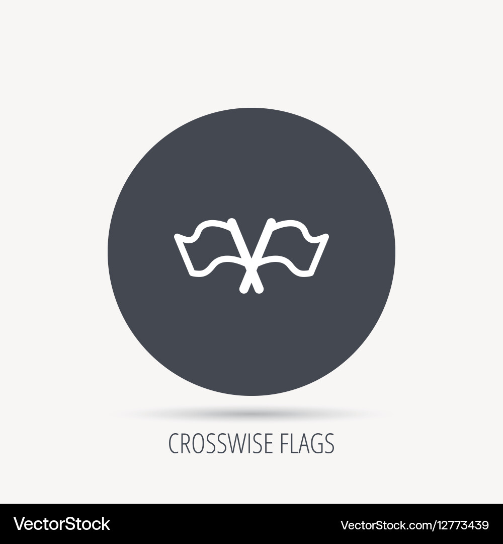 Crosswise waving flag icon location pointer vector image
