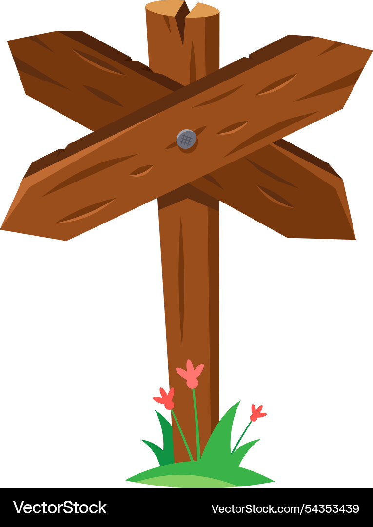 Empty wooden signpost with four arrows pointing Empty wooden signpost with four arrows pointing vector image