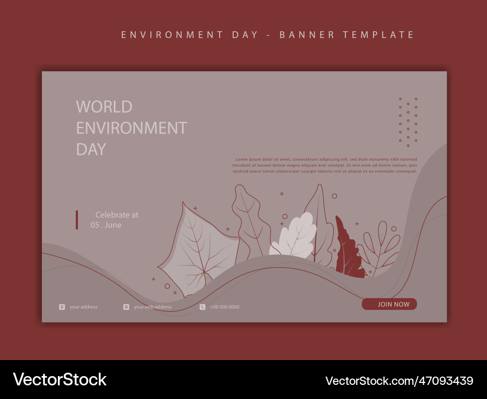 Environment day template design with simple line Vector Image