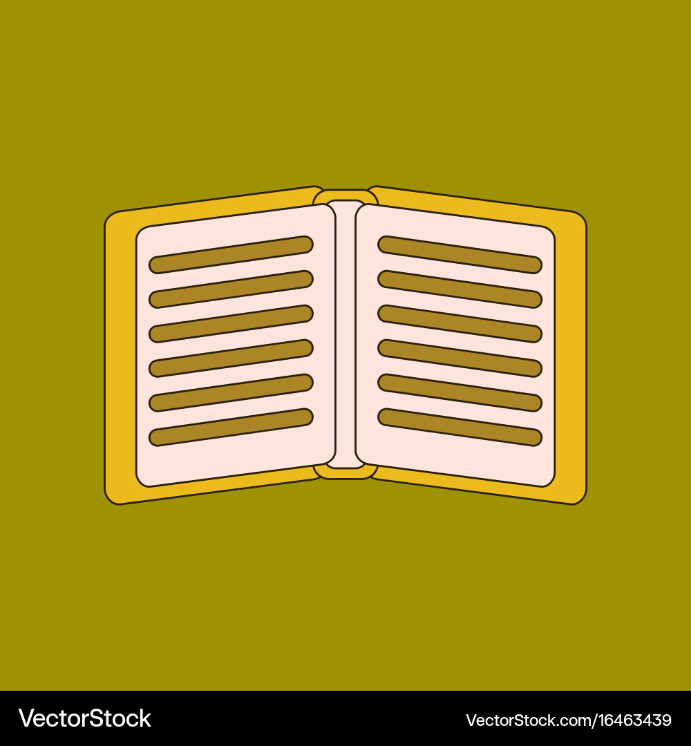 Flat icon with thin lines notebook vector image